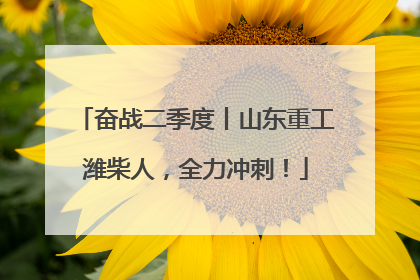 奋战二季度丨山东重工潍柴人，全力冲刺！